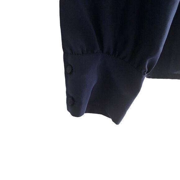 J. CREW Navy Blue Popover Blouse XS - Picture 2 of 7